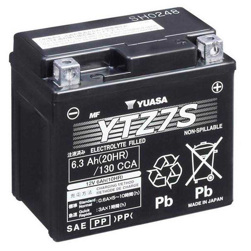 Bateria de motocicleta Yuasa AGM YTZ7S 12V 6Ah