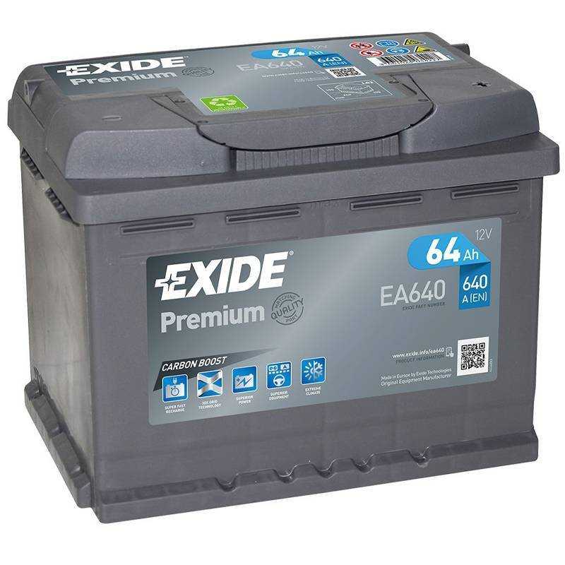 Batería Exide 12V. 64Ah. EA640
