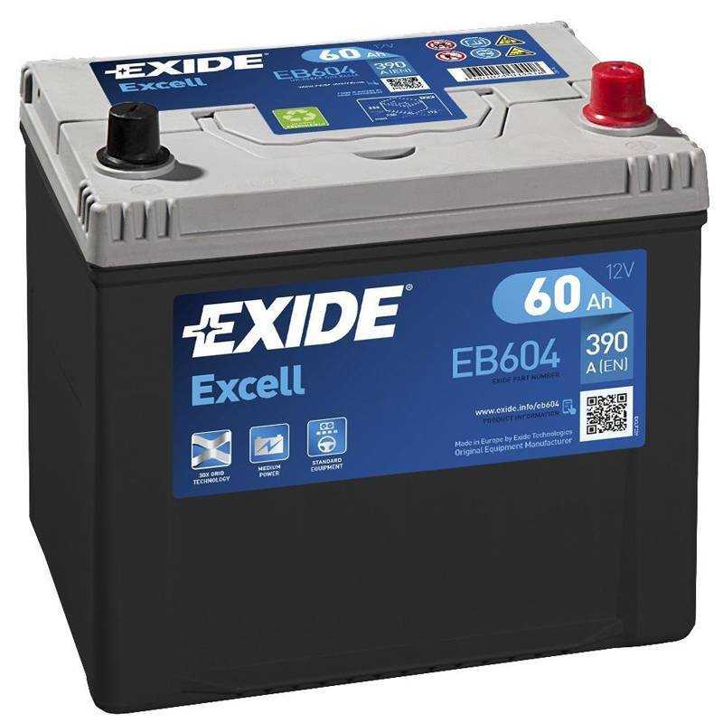 Batería Exide 12V 60Ah EB604