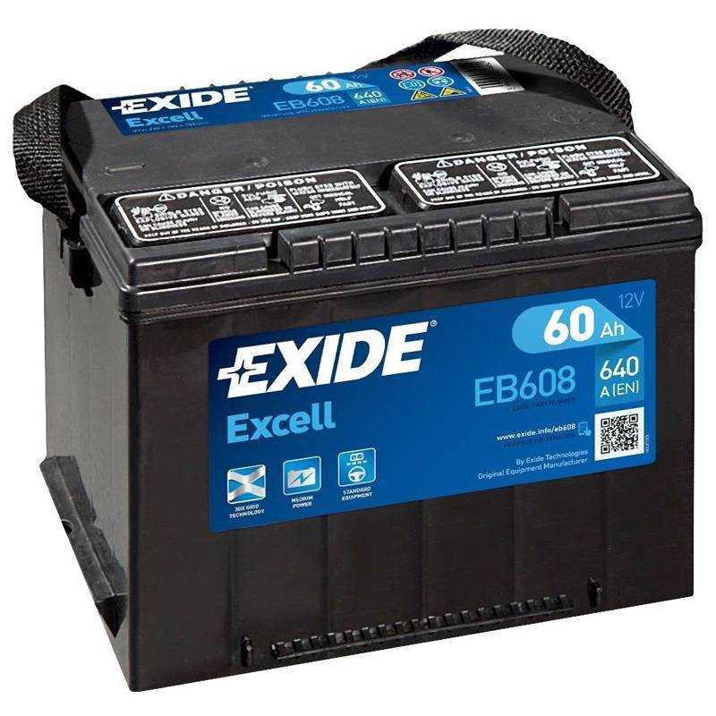 Batería Exide 12V. 60Ah. EB608