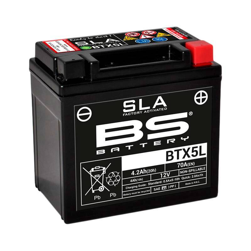 Batería Baotian bt49qt-9f1 50 4t año 2016 Varta ytx5l-bs AGM cerrado 